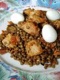 Ensalada de lentejas con pollo