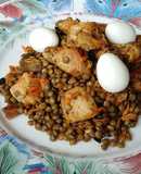 Ensalada de lentejas con pollo
