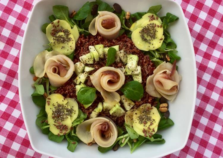 INSALATA DI RISO INTEGRALE CON ROSE DI SPADA AFFUMICATO  (Ricetta healthy)