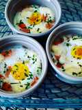 Baked Eggs with Smoked Trout