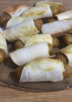 Una foto de Salchichas veganas envueltas