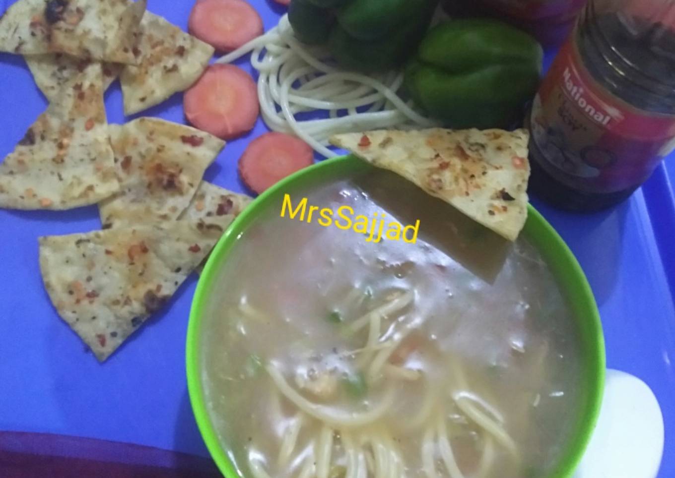 Minestrone Soup With Crispy Pita Garlic Toast