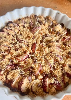Une photo de Crumble nectarines blanches