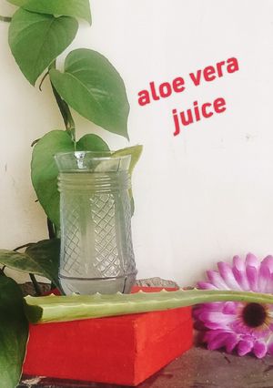 A picture of Homemade Aloe vera juice 😋.