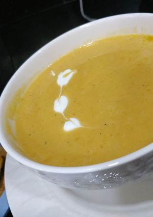 صورة لوصفة سوب كابويا 😋حساء القرع الاحمر