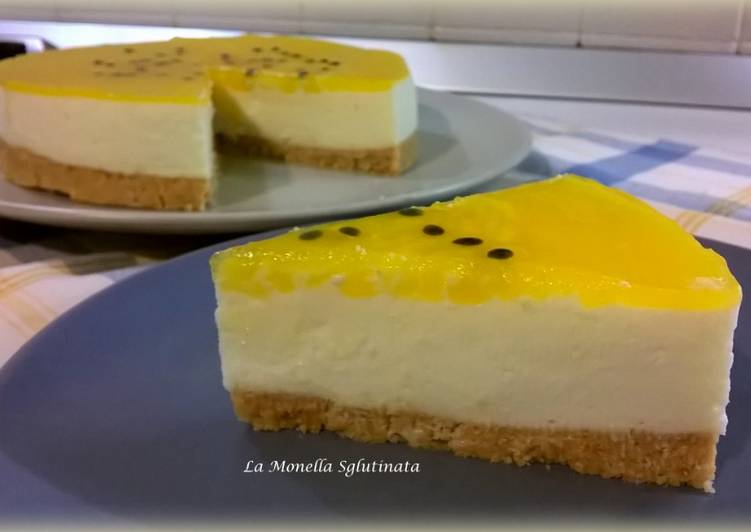 Cheesecake alla panna e passion fruit senza glutine