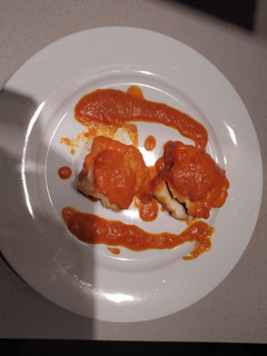 Una foto de Bacalao en salsa de piquillos