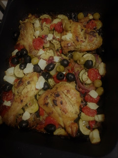 Una foto de Pollo al estilo griego
