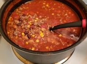 A picture of pinto beans and ground beef