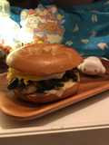Fried Egg 🍳🥪Mushrooms 🍄 Melting Cheese Bagel🍩🍔
