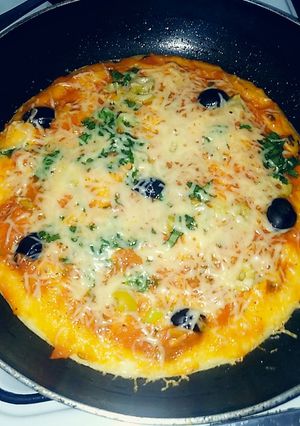 صورة لوصفة بيتزا المقلاة السائلة 🍕🍕