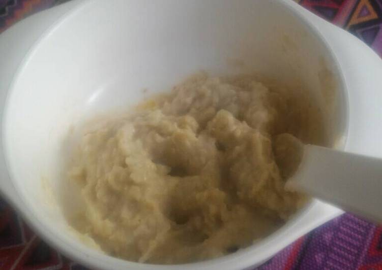 Resep MPASI 8 bulan oat udang kembang kol tahu yang Enak Banget