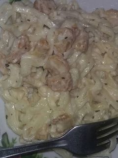 Foto resep Mie carbonara with nugget