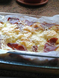 Una foto de Pastel de tortilla de patatas y carne