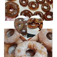 Homemade glazed donuts A picture of Homemade glazed donuts.
