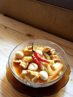 Foto resep Sayur Labu tahu telur puyuh kuah santen 💕