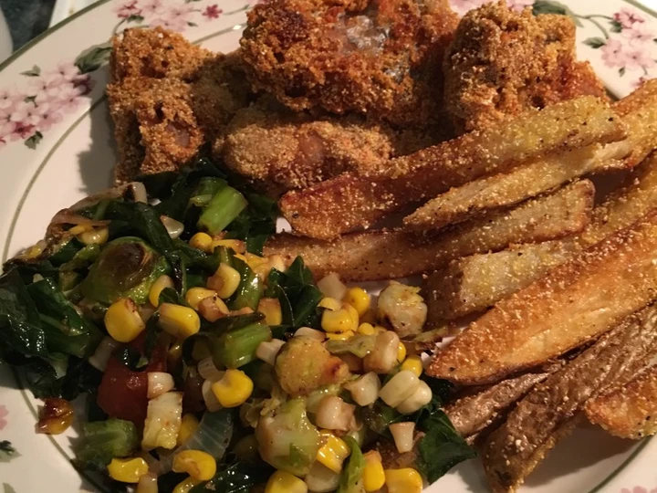 Recipe Sautéed Collard Greens, Brussel Sprouts and Corn which So Delicious