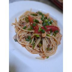 A picture of Fajita spaghetti!🍝.
