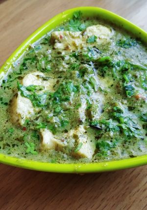 A picture of Coriander Paneer.