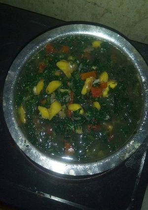 A picture of Stinging Nettle Banana stew.