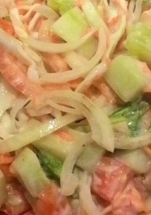 Foto resep Salad Sayur Mudah dan Enak dengan saus mayonaise thousan island
