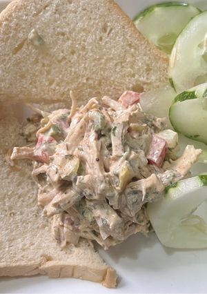 A picture of Turkey salad sandwich 🥪.