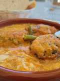 Guiso de espárragos con pellas