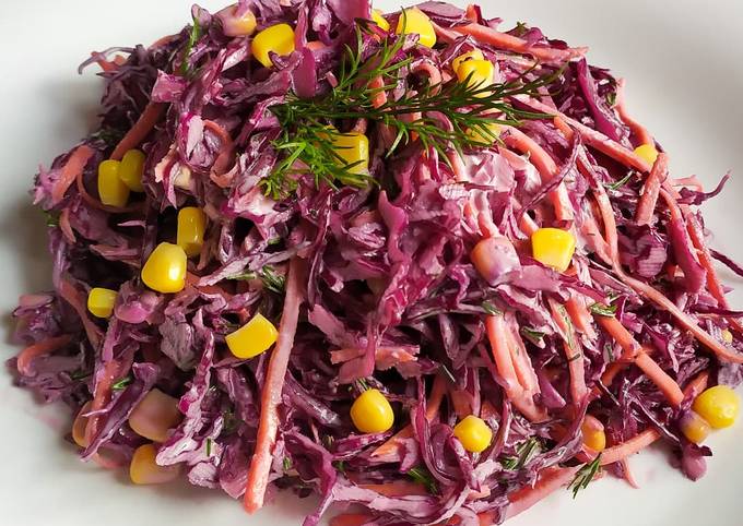 Овощной салат с капустой - 11 пошаговых фото в рецепте