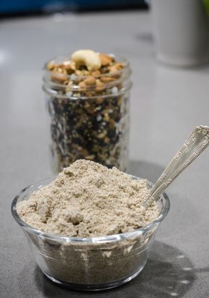 A picture of Homemade health mix powder for babies.