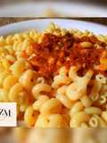 White Macaroni with stew(sauce)