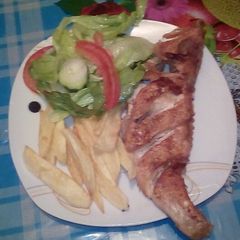 A picture of Red fish and chips.