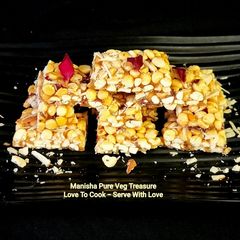 A picture of Roasted Gram Jaggery Chikki - Daliya Gud Chikki.