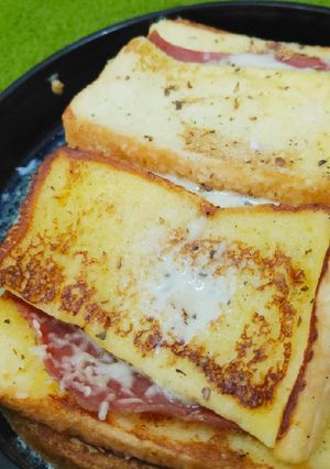 Foto resep 4. Roti Prancis (keju,smokebeef,susu)