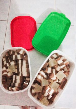 Hình của món Thạch hai màu.