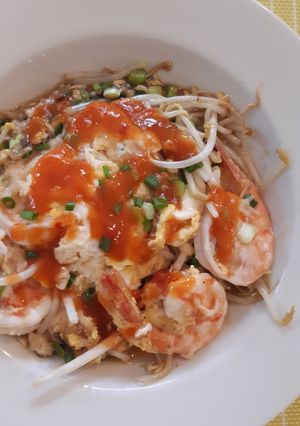 รูปของ "กุ้งทอดที่ไม่ใช่หอยทอด"😋😉🍳🦐Pan Fried Shrimps with Egg
