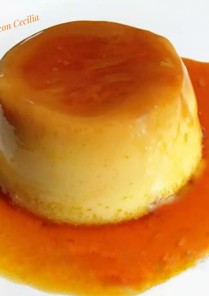 Una foto de Flan con caramelo
