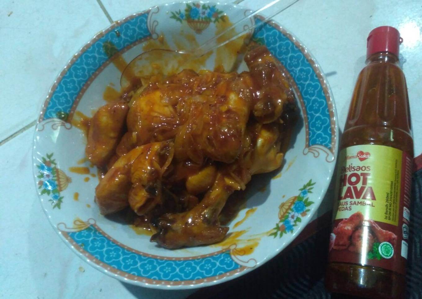 Ayam Goreng Pedas Manis (saus hot lava)