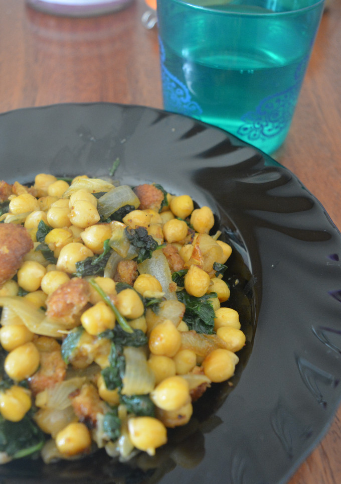 Una foto de Garbanzos con espinacas