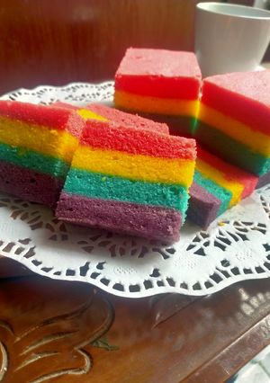 Foto resep Steamed Rainbow Cake