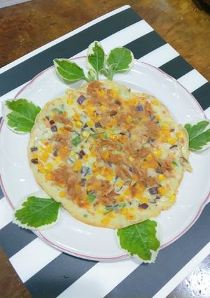 鮪魚玉米蔬菜煎餅  Tuna & sweetcorn pancakes 的食譜成品照片