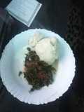 Saga and dodo served with Ugali