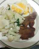 Bistec de Res a la plancha con Coliflor y Huevo cocido