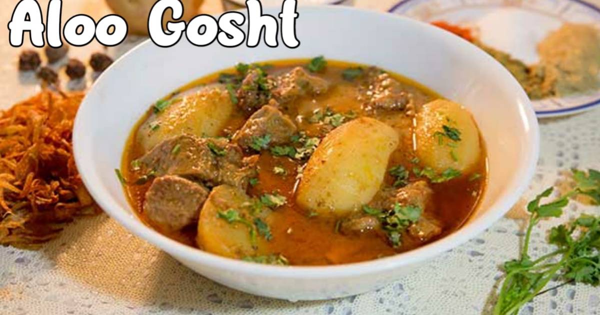 Degi Aloo Gosht Recipe By Khaane Mein Maza Shadiyon Wala Aloo Gosht