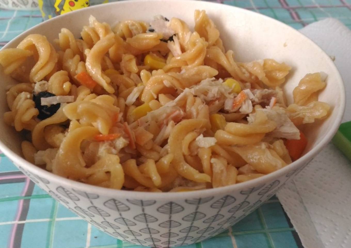 Ensalada de pasta de lentejas