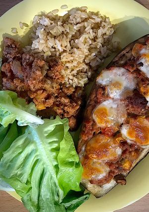 Hússal töltött padlizsán recept fotója