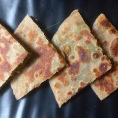 Lilva beans stuffed paratha A picture of Lilva beans stuffed paratha.