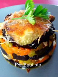 Una foto de Moussaka de berenjena