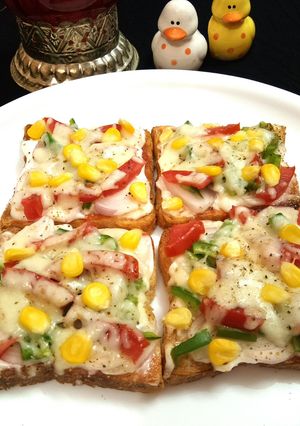 A picture of Cheesy bread pizza.
