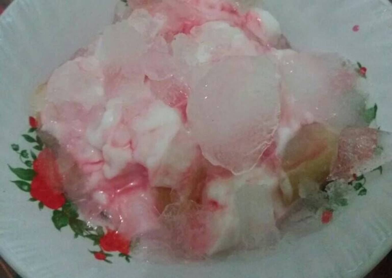 Ice kolak manis dengan vla santan