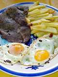 Bistec de Huachalomo a lo Pobre